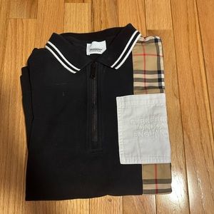 Burberry Black Collared Tee Shirt Size 12Y